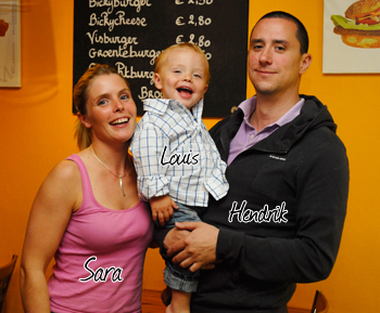 de baas met zijn vrouw en zon